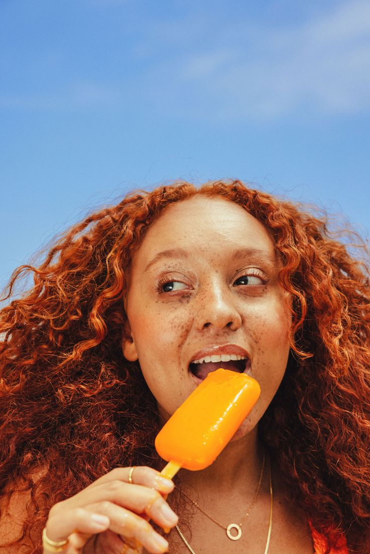 Woman with popsicle
